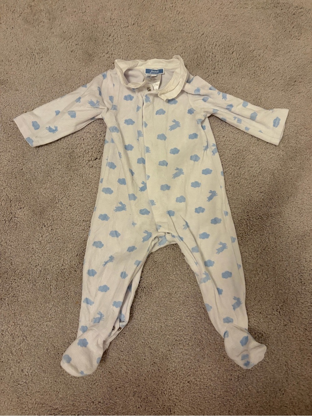 Jacadi Button Up Baby Pajamas 6M